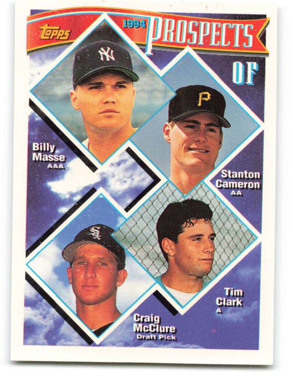 1994 Topps #79 Billy Masse/Stanton Cameron/Tim Clark/Craig McClure VG RC Rookie New York Yankees/Pittsburgh Pirates/Flor
