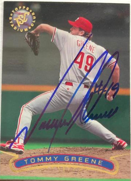 Tommy Greene Autographed 1996 Stadium Club #399