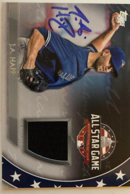 JA Happ Autographed 2018 Topps Update Series All-Star Stitches Jersey #AST-JP