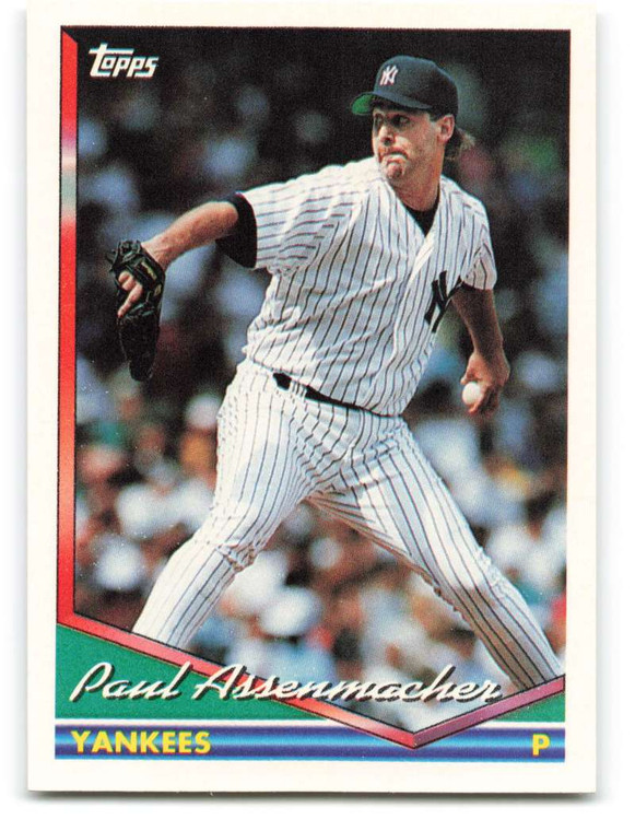 1994 Topps #239 Paul Assenmacher VG New York Yankees 