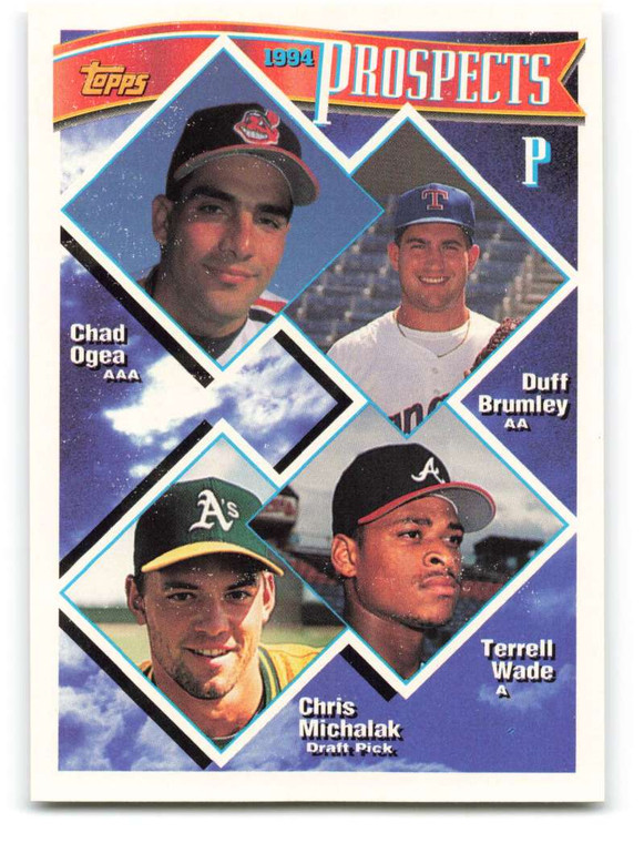 1994 Topps #316 Chad Ogea/Duff Brumley/Terrell Wade/Chris Michalak VG RC Rookie Cleveland Indians/Texas Rangers/Atlanta 