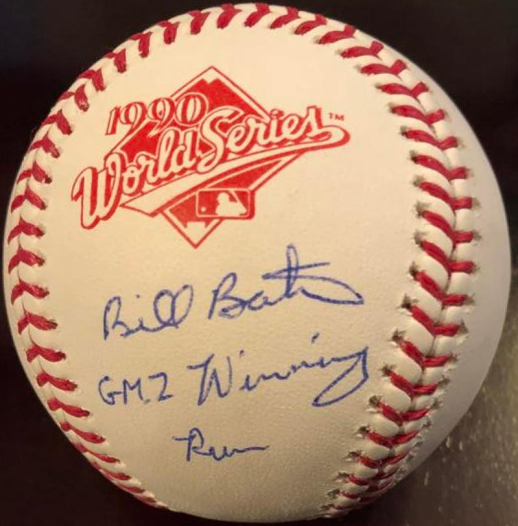 Billy Bates Gm 2 Winning Run Autographed Rawlings Official 1990 World Series Baseball VERY RARE