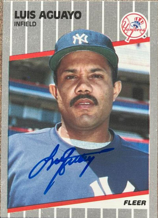 Luis Aguayo Autographed 1989 Fleer Glossy #249