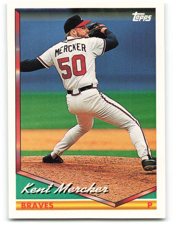 1994 Topps #718 Kent Mercker VG Atlanta Braves 