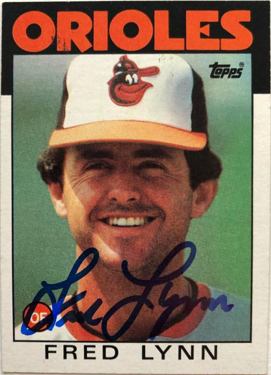 SOLD 7027 Fred Lynn Autographed 1986 Topps #55