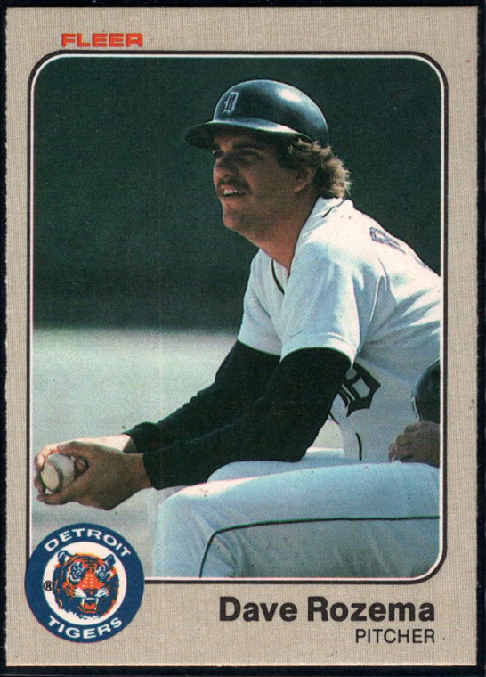 1983 Fleer #340 Dave Rozema VG Detroit Tigers 