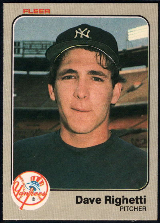 1983 Fleer #395 Dave Righetti VG New York Yankees 