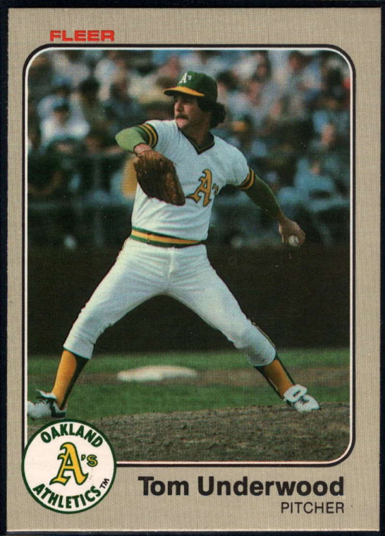 1983 Fleer #535 Tom Underwood VG Oakland Athletics 