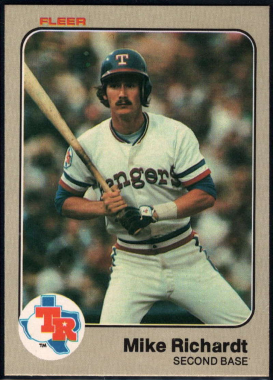 1983 Fleer #575 Mike Richardt VG Texas Rangers 