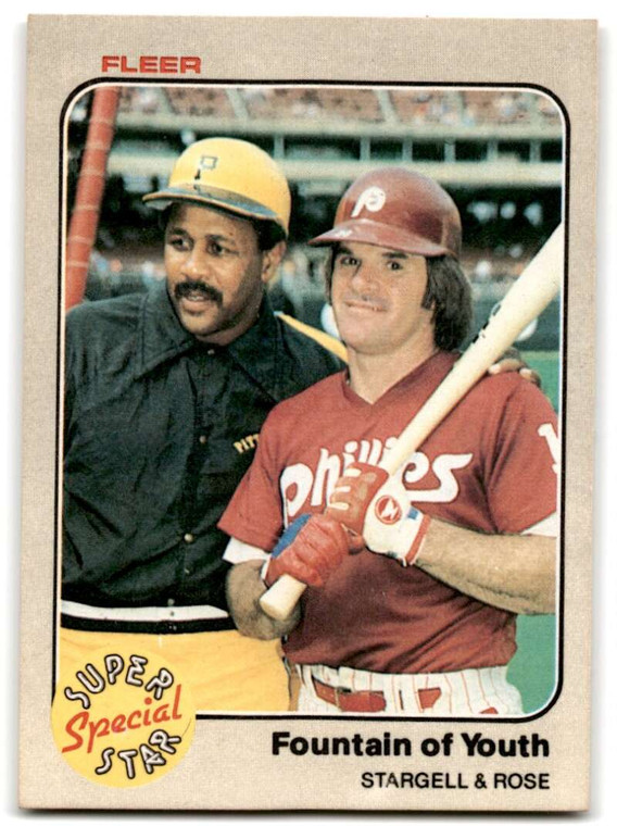 1983 Fleer #634 Willie Stargell/Pete Rose Fountain Of Youth: VG Pittsburgh Pirates/Philadelphia Phillies 