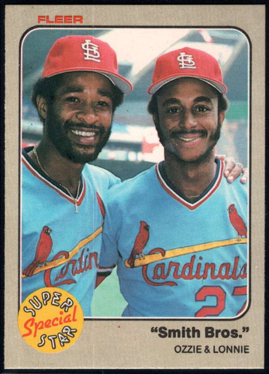 SOLD 33082 1983 Fleer #636 Ozzie Smith/Lonnie Smith Smith Bros: VG St. Louis Cardinals 