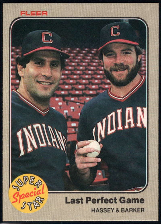 1983 Fleer #642 Ron Hassey/Len Barker Last Perfect Game VG Cleveland Indians 