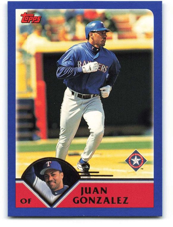 2003 Topps #38 Juan Gonzalez VG Texas Rangers 
