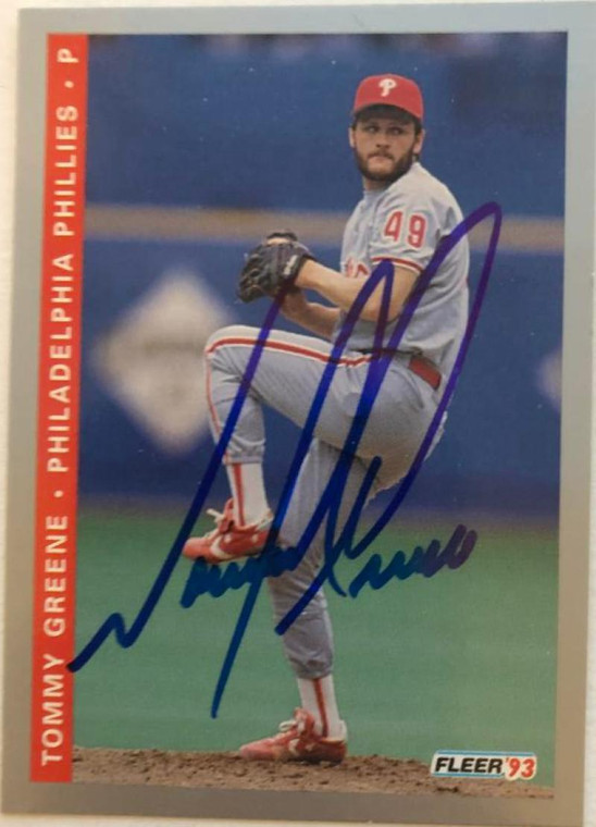 Tommy Greene Autographed 1993 Fleer #489