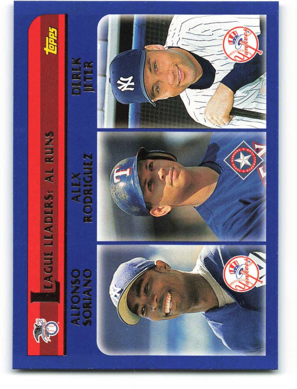 2003 Topps #338 Alfonso Soriano/Alex Rodriguez/Derek Jeter LL VG New York Yankees/Texas Rangers/New York Yankees 