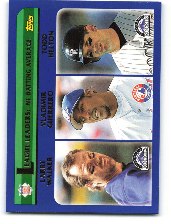 2003 Topps #343 Larry Walker/Vladimir Guerrero/Todd Helton LL VG Colorado Rockies/Montreal Expos/Colorado Rockies 