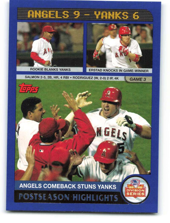 2003 Topps #349 Francisco Rodriguez/Darin Erstad/Tim Salmon HL VG Anaheim Angels 