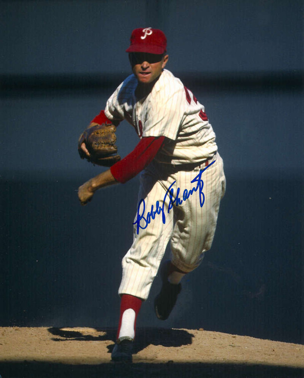 Bobby Shantz Autographed Phillies 8 x 10 Photo 