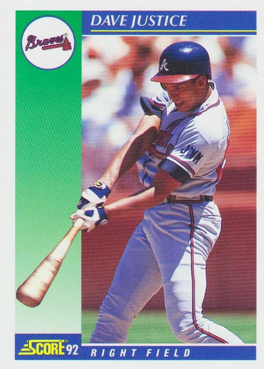 1992 Score #4 David Justice VG  Atlanta Braves 