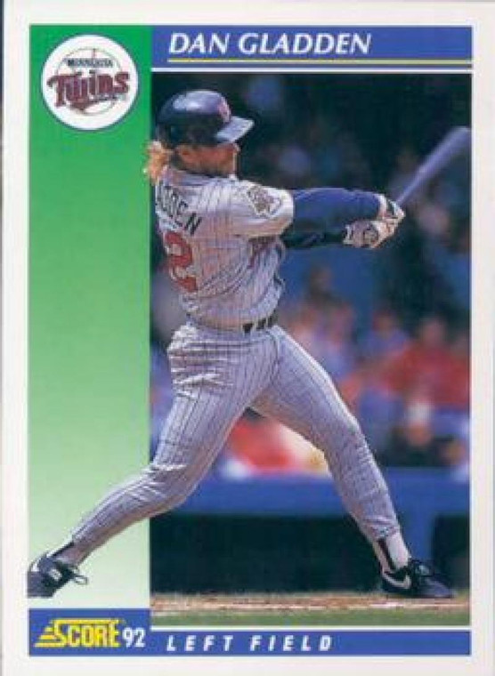 1992 Score #28 Dan Gladden VG  Minnesota Twins 