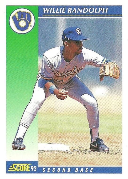 1992 Score #30 Willie Randolph VG  Milwaukee Brewers 