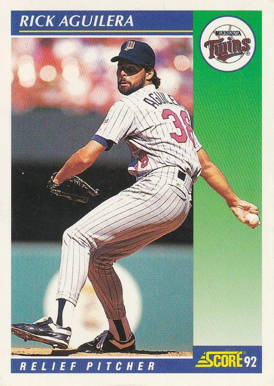 1992 Score #42 Rick Aguilera VG  Minnesota Twins 