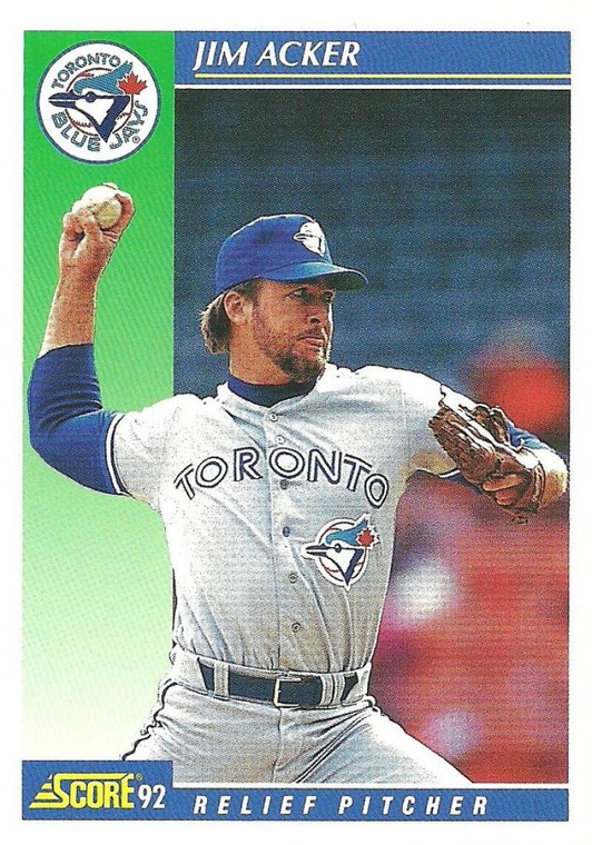 1992 Score #63 Jim Acker VG  Toronto Blue Jays 