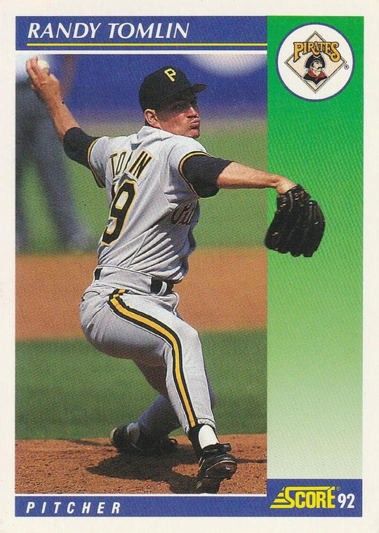 1992 Score #86 Randy Tomlin VG  Pittsburgh Pirates 