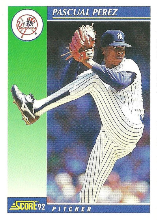 1992 Score #88 Pascual Perez VG  New York Yankees 