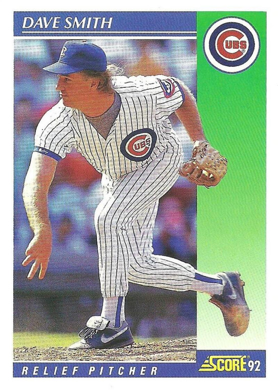 1992 Score #98 Dave Smith VG  Chicago Cubs 