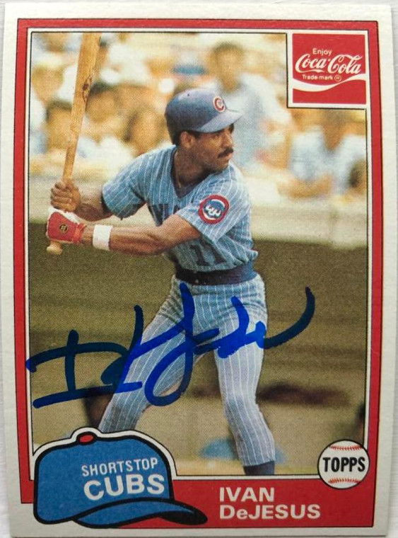 Ivan DeJesus Autographed 1981 Topps Coca-Cola Chicago Cubs #3