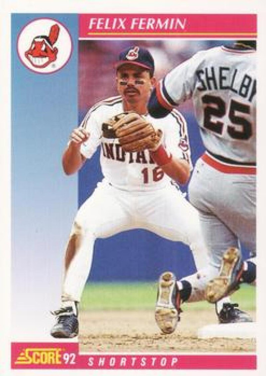 1992 Score #148 Felix Fermin VG  Cleveland Indians 