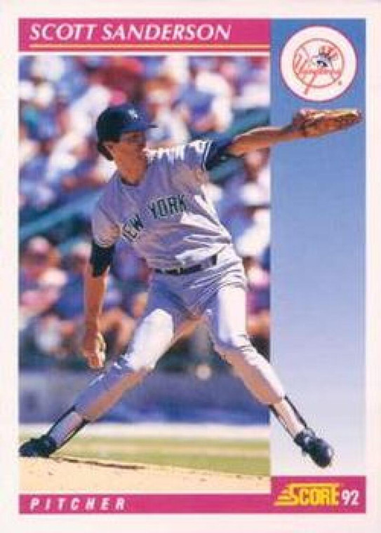 1992 Score #211 Scott Sanderson VG  New York Yankees 