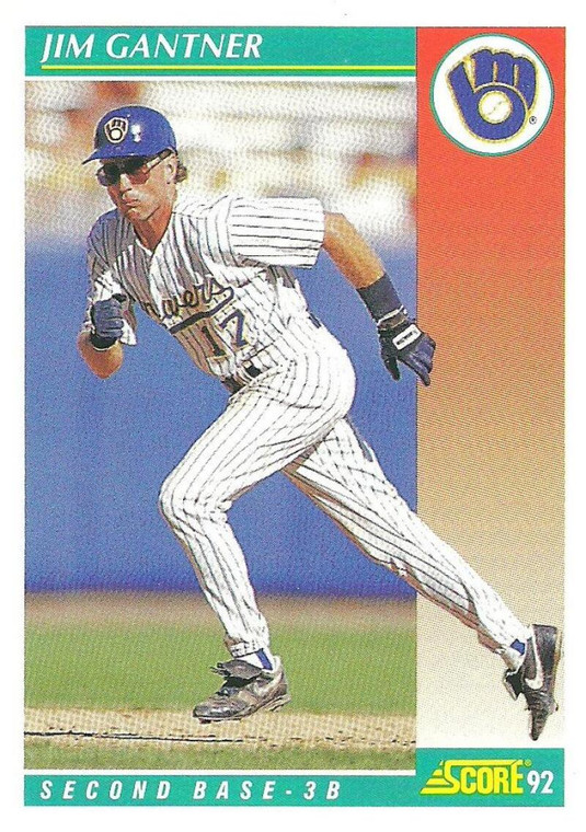 1992 Score #246 Jim Gantner VG  Milwaukee Brewers 