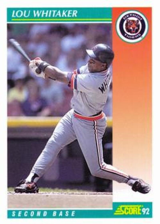 1992 Score #255 Lou Whitaker VG  Detroit Tigers 