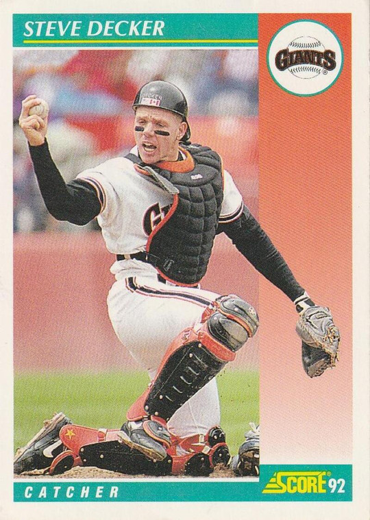 1992 Score #317 Steve Decker VG  San Francisco Giants 