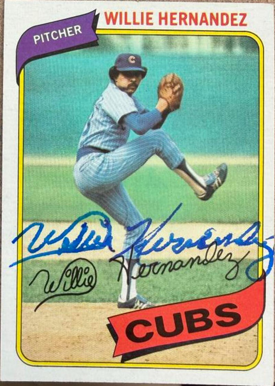 SOLD 7257 Willie Hernandez Autographed 1980 Topps #472