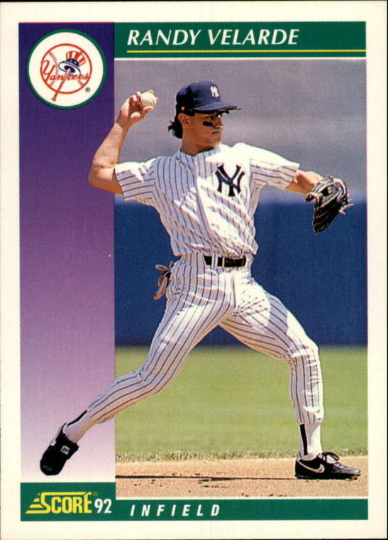 1992 Score #337 Randy Velarde VG  New York Yankees 