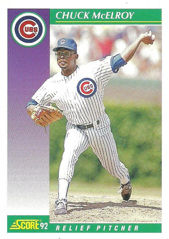 1992 Score #366 Chuck McElroy VG  Chicago Cubs 