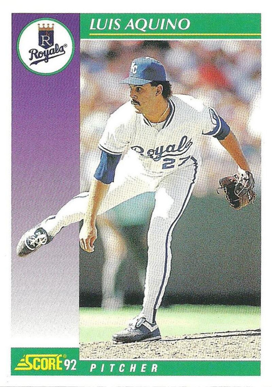 1992 Score #369 Luis Aquino VG  Kansas City Royals 