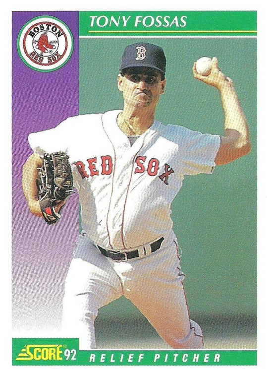 1992 Score #389 Tony Fossas VG  Boston Red Sox 