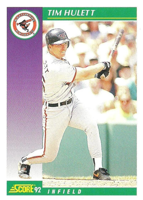 1992 Score #391 Tim Hulett VG  Baltimore Orioles 