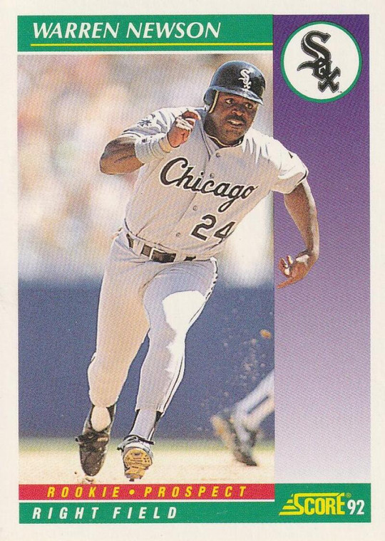 1992 Score #398 Warren Newson VG  Chicago White Sox 