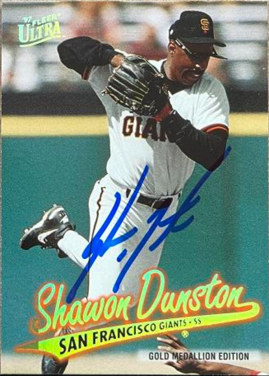 SOLD 134231 Shawon Dunston Autographed 1997 Fleer Ultra Gold Medallion #G293