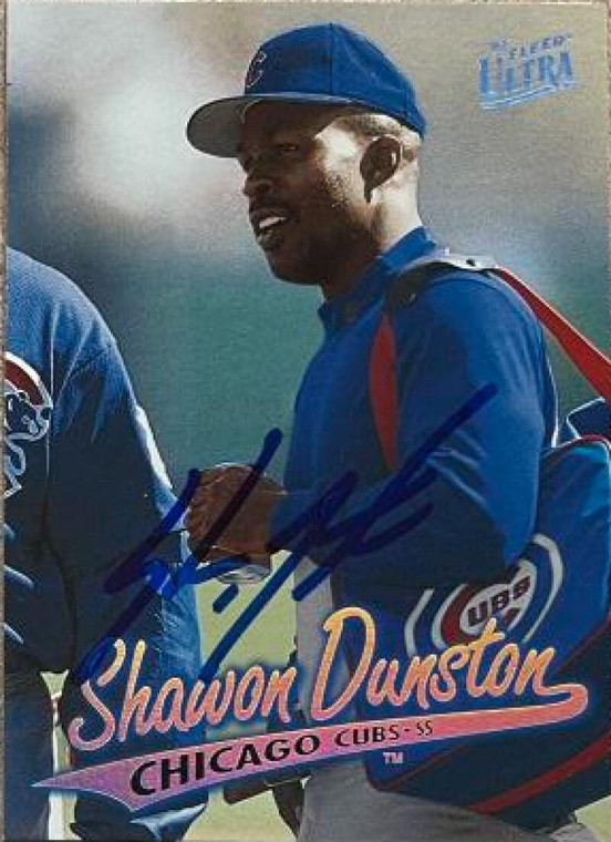 Shawon Dunston Autographed 1997 Fleer Ultra #303 Chicago Cubs Card