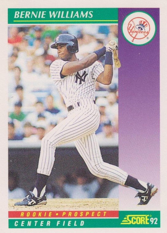 1992 Score #401 Bernie Williams VG  New York Yankees 