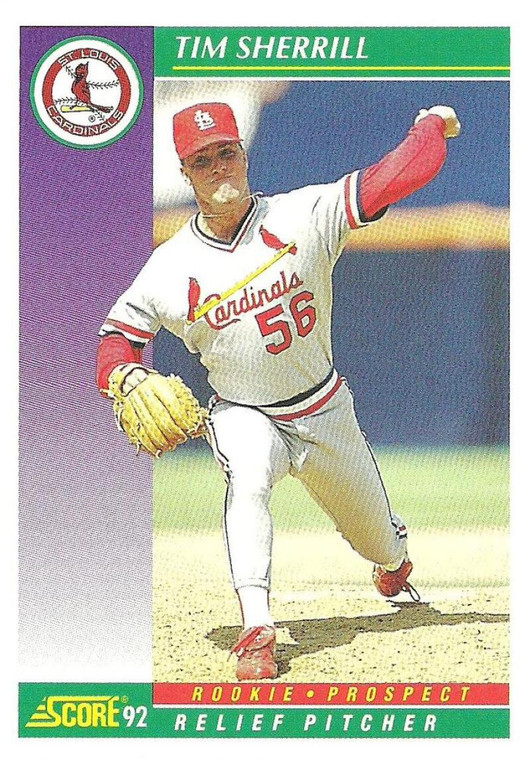 1992 Score #404 Tim Sherrill VG  St. Louis Cardinals 