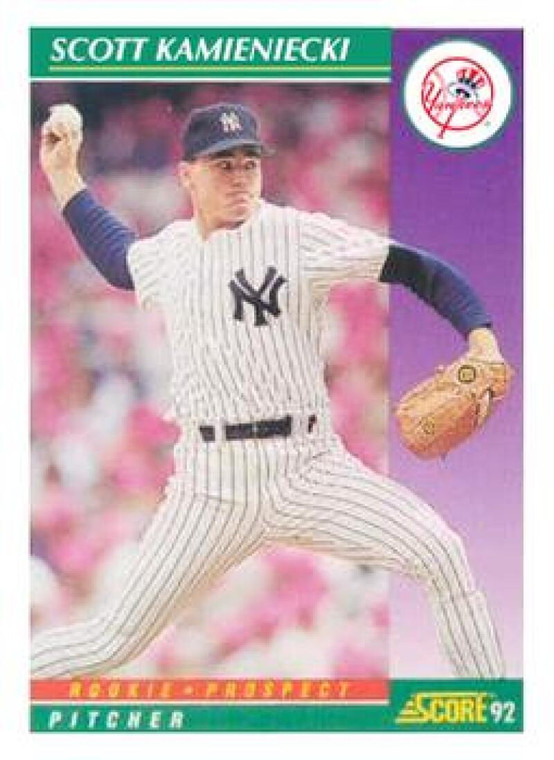 1992 Score #415 Scott Kamieniecki VG  New York Yankees 