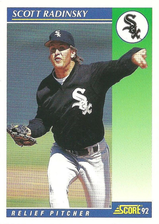 1992 Score #444 Scott Radinsky VG  Chicago White Sox 