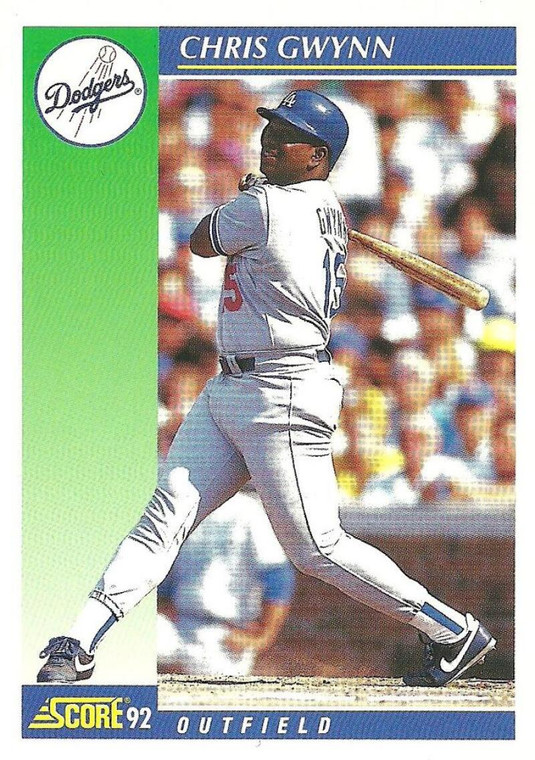 1992 Score #449 Chris Gwynn VG  Los Angeles Dodgers 